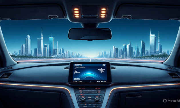 how AR technology overlays useful information, like navigation, directly onto the windscreen, making the concept much easier to understand.