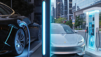 Comparison of Electric Vehicle charging versus Hydrogen Fuel Cell refueling in 2026.